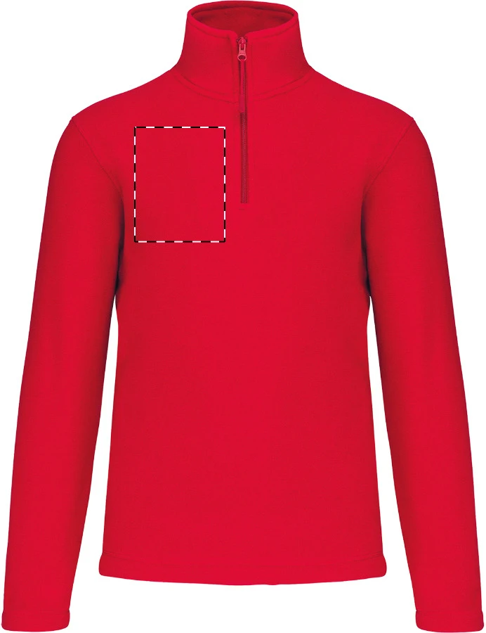 KA912 krátka fleecová bunda na zips - Kariban – red – tlačová plocha – Pravá hruď