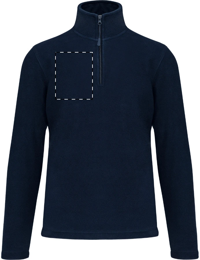 KA912 krátka fleecová bunda na zips - Kariban – dark blue – tlačová plocha – Pravá hruď