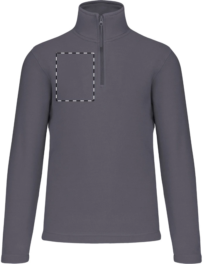 KA912 krátka fleecová bunda na zips - Kariban – light grey – tlačová plocha – Pravá hruď