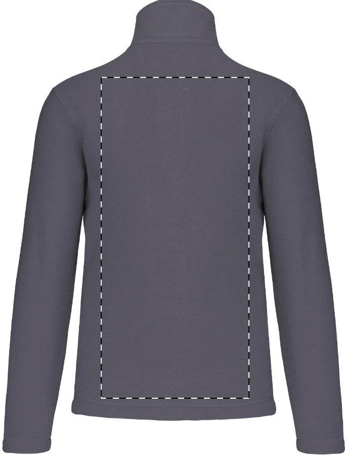 KA912 krátka fleecová bunda na zips - Kariban – light grey – tlačová plocha – Zadná strana