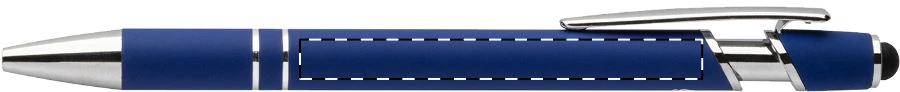 Tonnel Soft dotykové guličkové pero – dark blue – tlačová plocha – Na telo - pre praváka