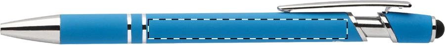 Tonnel Soft dotykové guličkové pero – light blue – tlačová plocha – Na telo - pre praváka