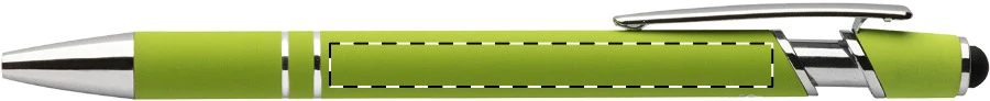 Tonnel Soft dotykové guličkové pero – lime green – tlačová plocha – Na telo - pre praváka