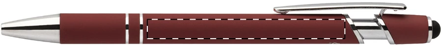 Tonnel Soft dotykové guličkové pero – burgundy – tlačová plocha – Na telo - pre praváka