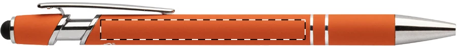 Tonnel Soft dotykové guličkové pero – orange – tlačová plocha – Na telo - pre ľaváka
