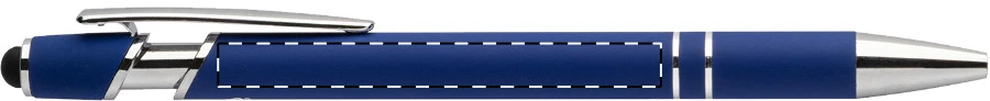 Tonnel Soft dotykové guličkové pero – dark blue – tlačová plocha – Na telo - pre ľaváka