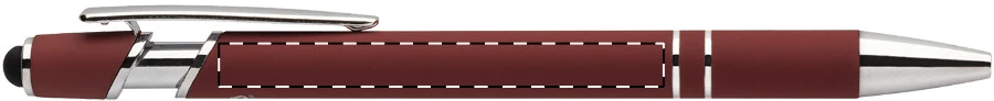 Tonnel Soft dotykové guličkové pero – burgundy – tlačová plocha – Na telo - pre ľaváka