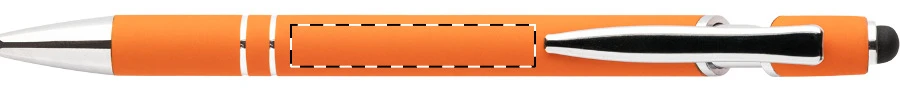 Tonnel Soft dotykové guličkové pero – orange – tlačová plocha – Na telo v línii s klipom