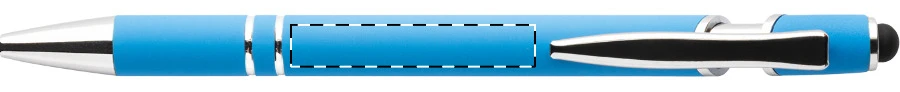 Tonnel Soft dotykové guličkové pero – light blue – tlačová plocha – Na telo v línii s klipom