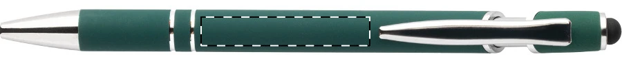 Tonnel Soft dotykové guličkové pero – dark green – tlačová plocha – Na telo v línii s klipom