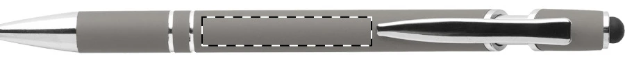 Tonnel Soft dotykové guličkové pero – light grey – tlačová plocha – Na telo v línii s klipom