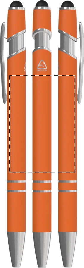 Tonnel Soft dotykové guličkové pero – orange – tlačová plocha – Obal