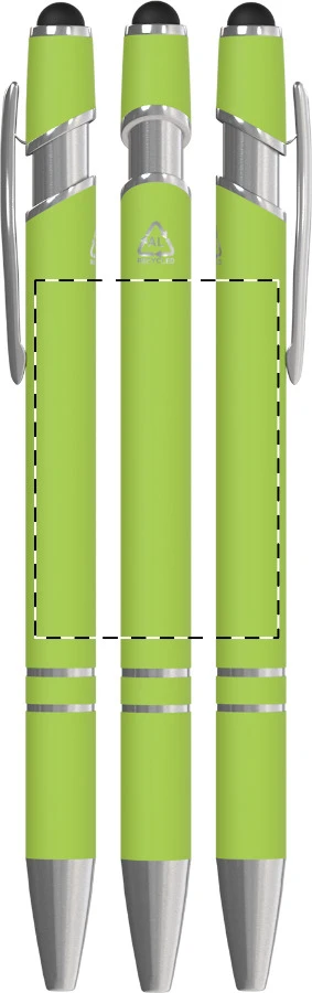 Tonnel Soft dotykové guličkové pero – lime green – tlačová plocha – Obal