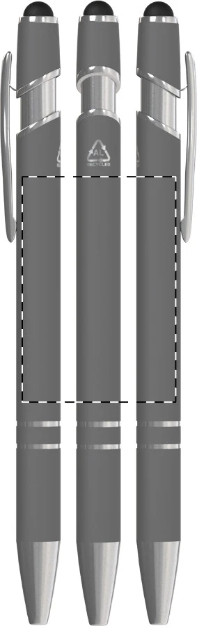 Tonnel Soft dotykové guličkové pero – light grey – tlačová plocha – Obal