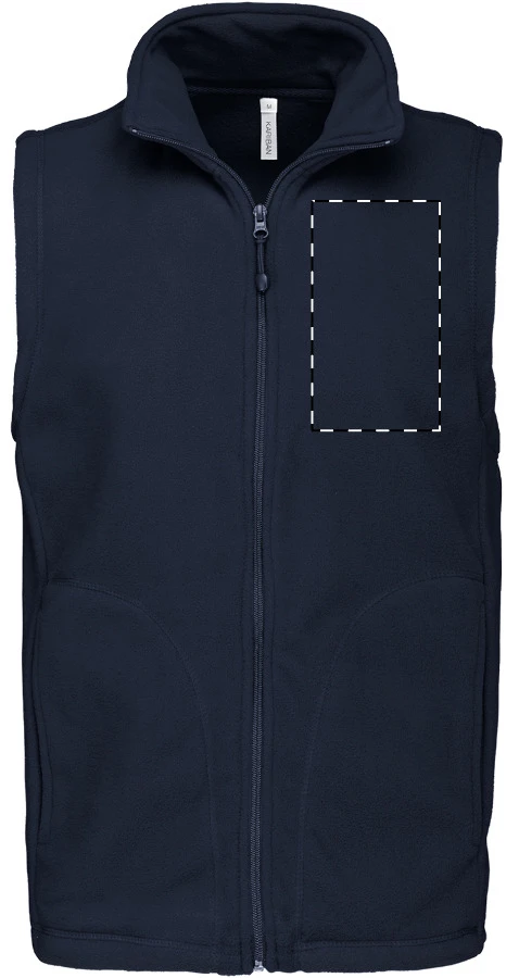 KA913 fleecová zateplená vesta - Kariban – dark blue – tlačová plocha – Ľavá hruď