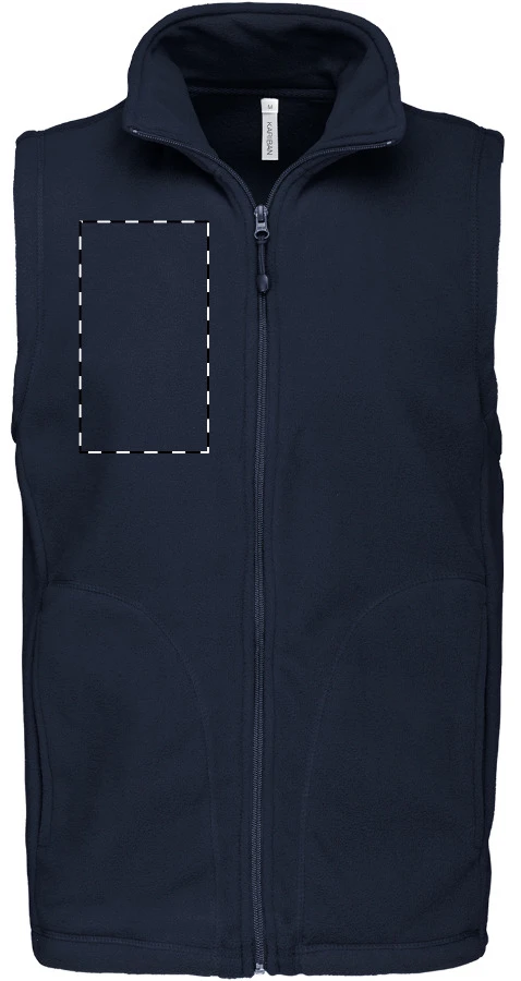 KA913 fleecová zateplená vesta - Kariban – dark blue – tlačová plocha – Pravá hruď