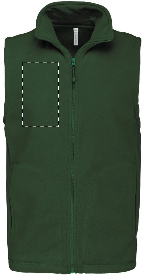 KA913 fleecová zateplená vesta - Kariban – green – tlačová plocha – Pravá hruď