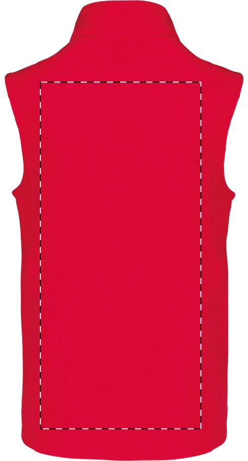 KA403 3-vrstvová softshellová zateplená vesta - Kariban – red – tlačová plocha – Zadná strana