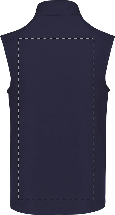 KA403 3-vrstvová softshellová zateplená vesta - Kariban – dark blue – tlačová plocha – Zadná strana