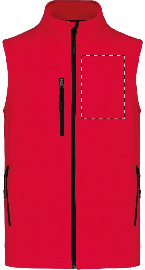 KA403 3-vrstvová softshellová zateplená vesta - Kariban – red – tlačová plocha – Pravá hruď
