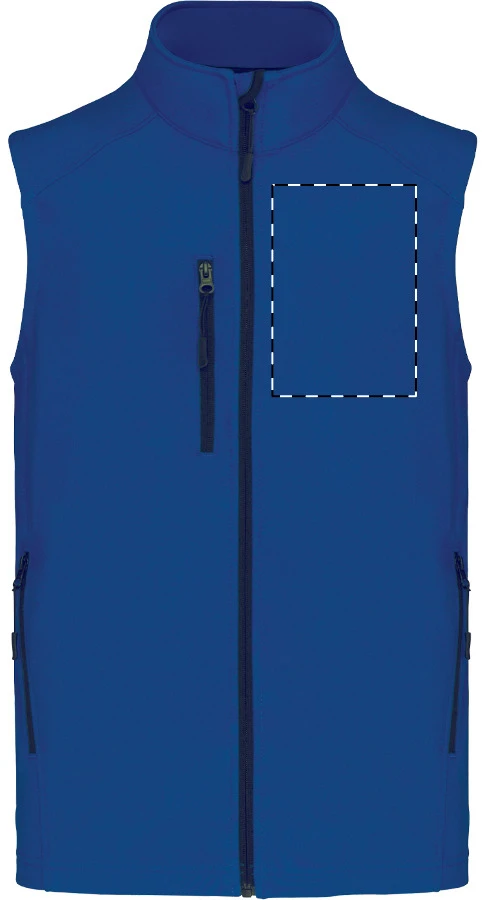 KA403 3-vrstvová softshellová zateplená vesta - Kariban – blue – tlačová plocha – Pravá hruď