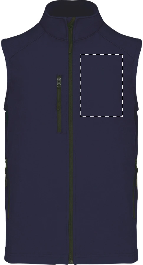 KA403 3-vrstvová softshellová zateplená vesta - Kariban – dark blue – tlačová plocha – Pravá hruď