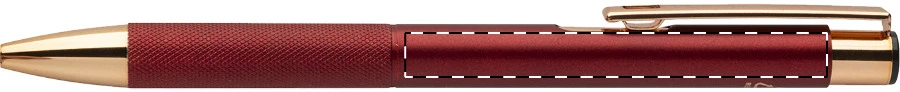 Rozoros guličkové pero – burgundy – tlačová plocha – Na telo - pre praváka