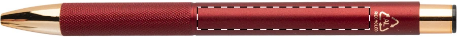 Rozoros guličkové pero – burgundy – tlačová plocha – Na telo - opačná strana klipu