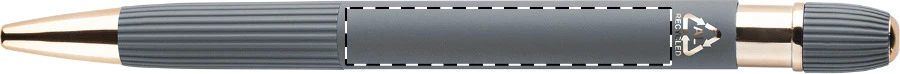Rozubi guličkové pero – light grey – tlačová plocha – Na telo - opačná strana klipu