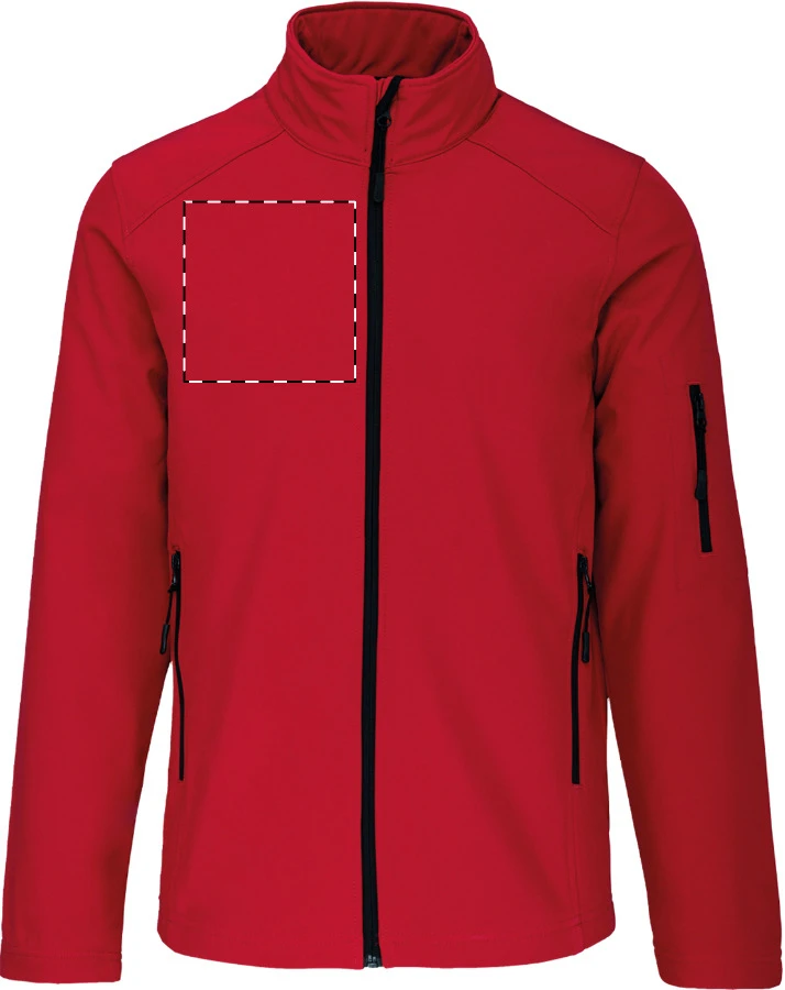 KA401 3-vrstvová softshellová bunda - Kariban – red – tlačová plocha – Pravá hruď