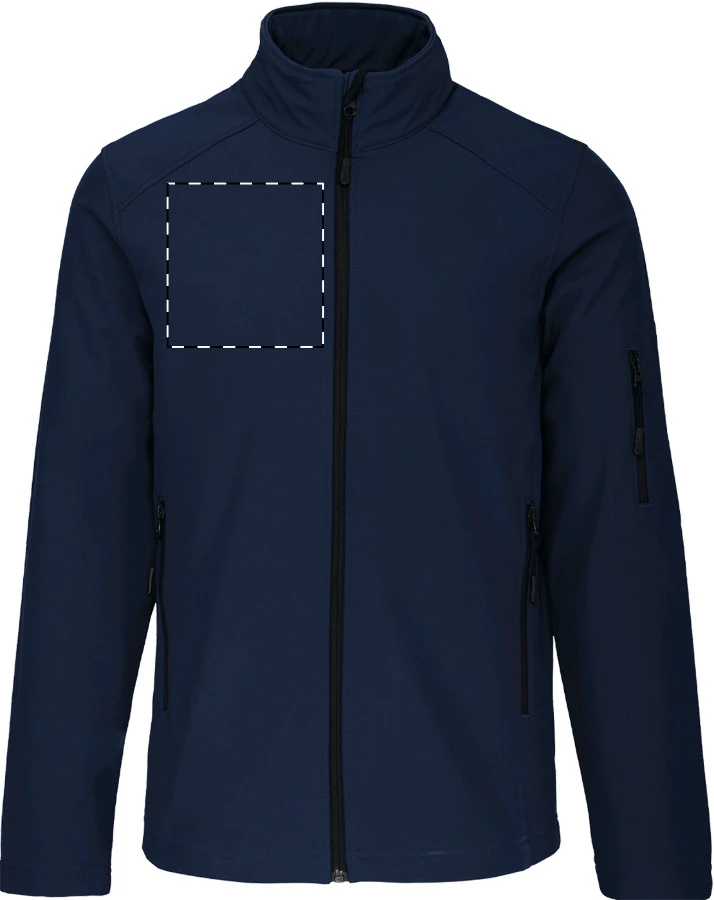 KA401 3-vrstvová softshellová bunda - Kariban – dark blue – tlačová plocha – Pravá hruď