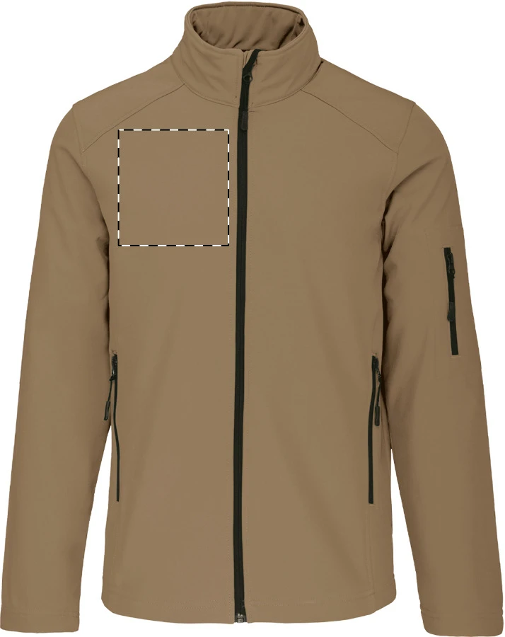 KA401 3-vrstvová softshellová bunda - Kariban – brown – tlačová plocha – Pravá hruď