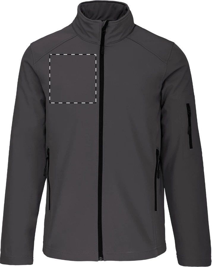 KA401 3-vrstvová softshellová bunda - Kariban – dark grey – tlačová plocha – Pravá hruď