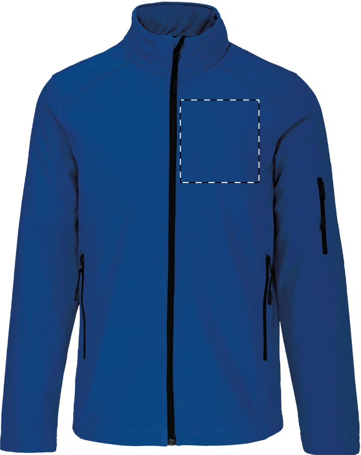 KA401 3-vrstvová softshellová bunda - Kariban – blue – tlačová plocha – Ľavá hruď