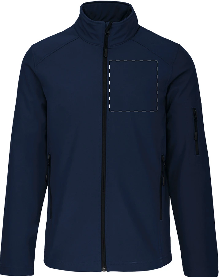 KA401 3-vrstvová softshellová bunda - Kariban – dark blue – tlačová plocha – Ľavá hruď