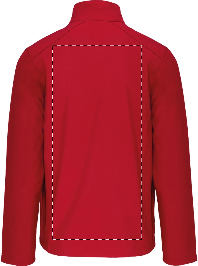 KA401 3-vrstvová softshellová bunda - Kariban – red – tlačová plocha – Zadná strana