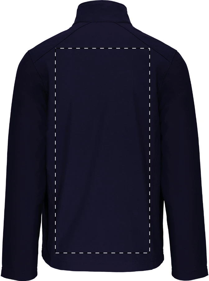 KA401 3-vrstvová softshellová bunda - Kariban – dark blue – tlačová plocha – Zadná strana