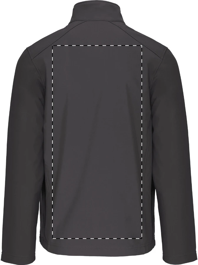 KA401 3-vrstvová softshellová bunda - Kariban – dark grey – tlačová plocha – Zadná strana