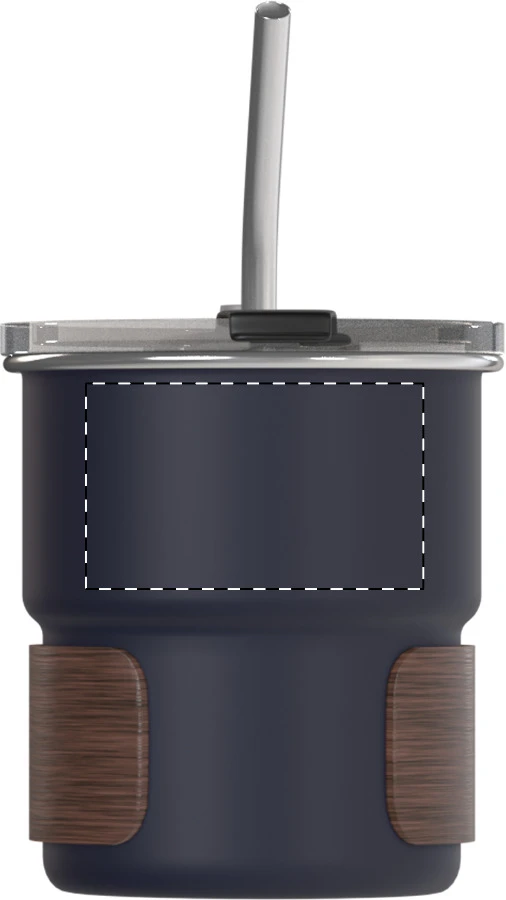 Waffee RSS cestovný hrnček – dark blue – tlačová plocha – Zadná strana - horná časť