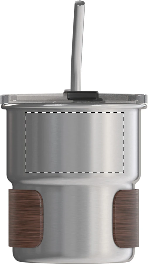 Waffee RSS cestovný hrnček – silver – tlačová plocha – Zadná strana - horná časť