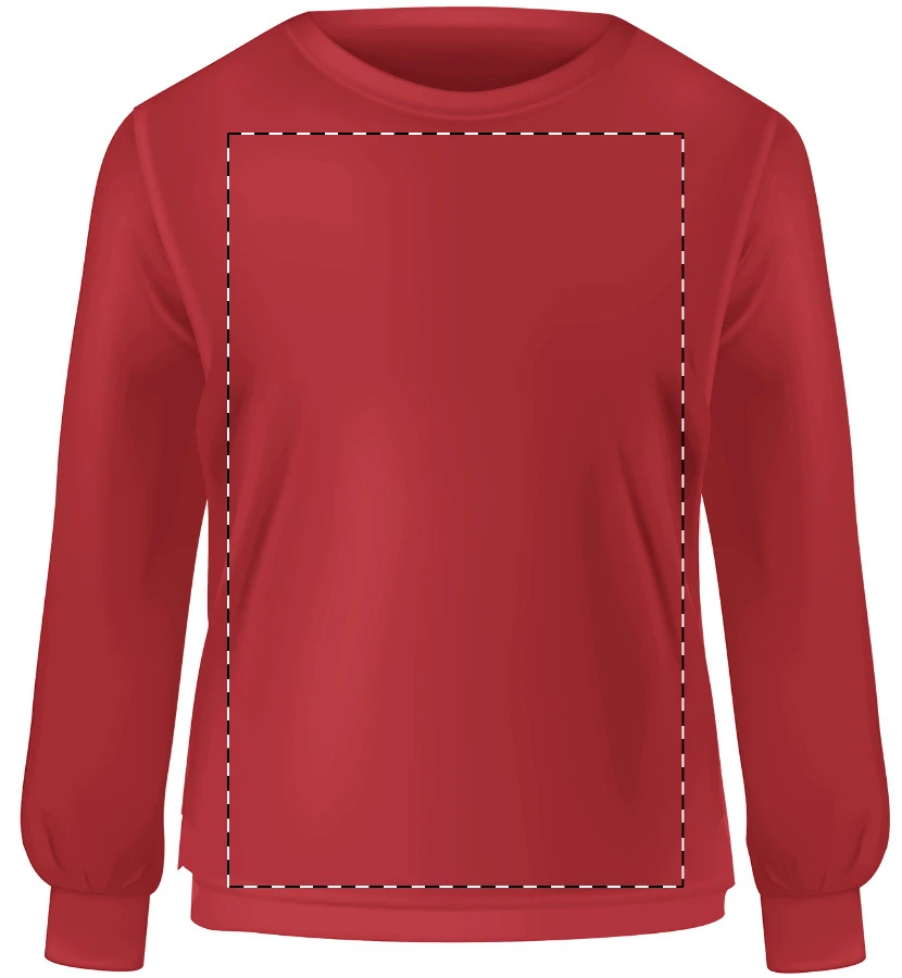 GISF000 mikina s okrúhlym výstrihom - Gildan – red – tlačová plocha – Predná strana