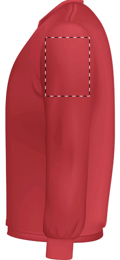 GISF000 mikina s okrúhlym výstrihom - Gildan – red – tlačová plocha – Ľavý rukáv