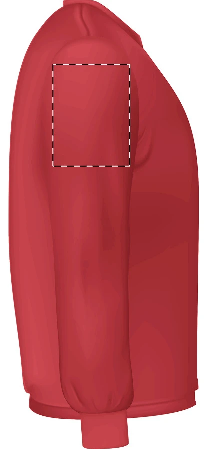 GISF000 mikina s okrúhlym výstrihom - Gildan – red – tlačová plocha – Pravý rukáv