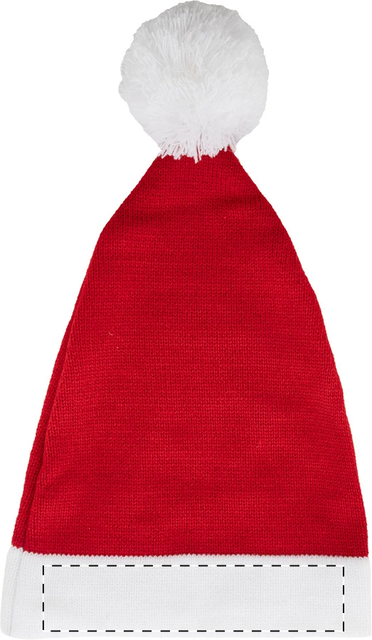 Babbo pletená Santa čiapka – red – tlačová plocha – Predná strana - biela časť