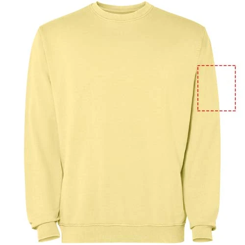 Jaya unisex sveter s okrúhlym výstrihom (crewneck) - Roly – žlutá – tlačová plocha – Pravý biceps