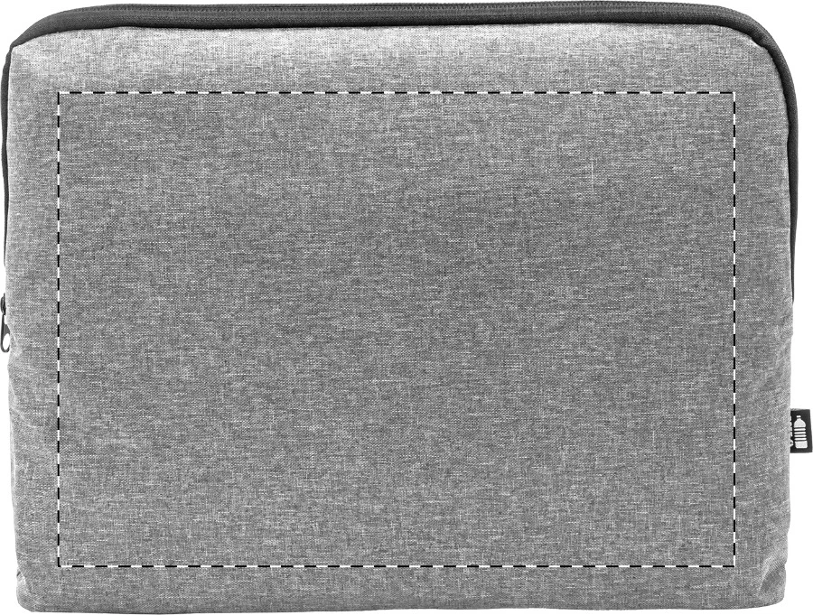 Reptop taška na notebook z RPET – grey – tlačová plocha – Predná strana