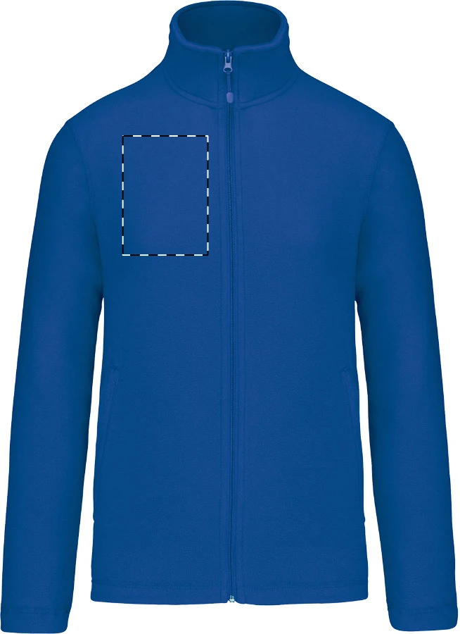 KA9102 celozapínacia fleecová bunda - Kariban – blue – tlačová plocha – Ľavá hruď