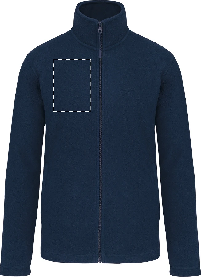 KA9102 celozapínacia fleecová bunda - Kariban – dark blue – tlačová plocha – Ľavá hruď