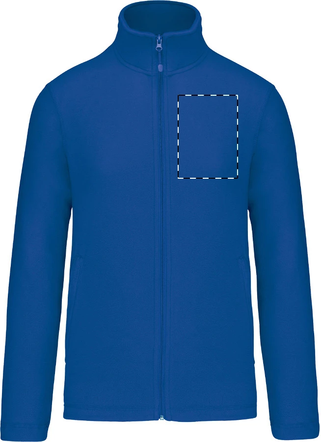 KA9102 celozapínacia fleecová bunda - Kariban – blue – tlačová plocha – Pravá hruď