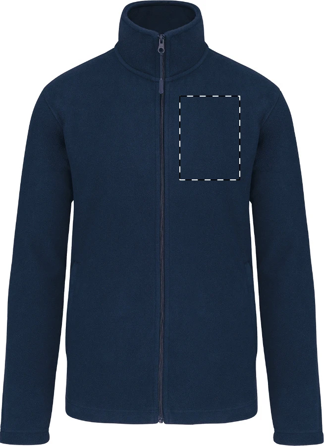 KA9102 celozapínacia fleecová bunda - Kariban – dark blue – tlačová plocha – Pravá hruď